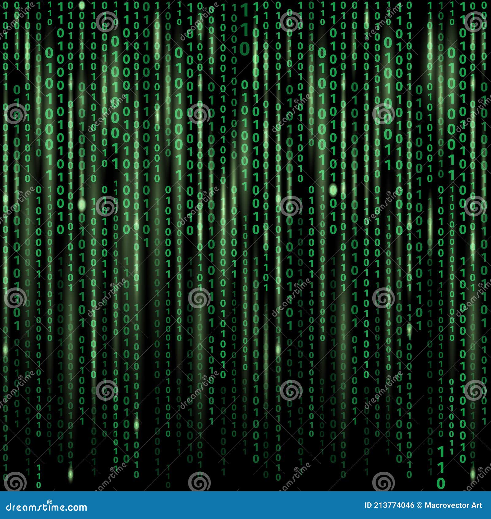 Stream of Binary Code on Screen. Abstract Vector Background Stock ...