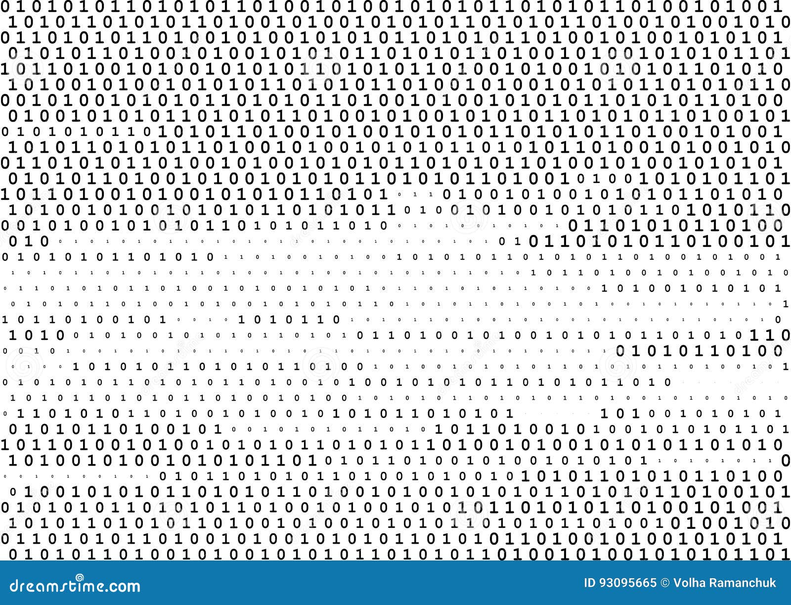 Stream Line Binary Code Black And White Background With Two Binary