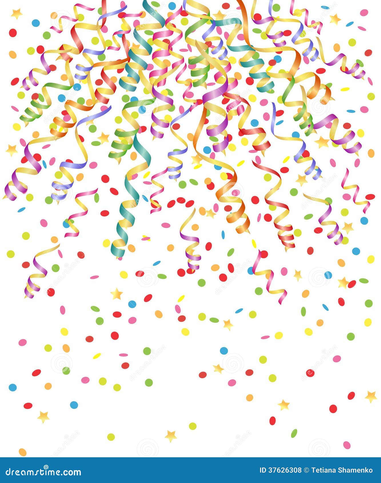 Streamer and confetti stock vector. Illustration of background 37626308