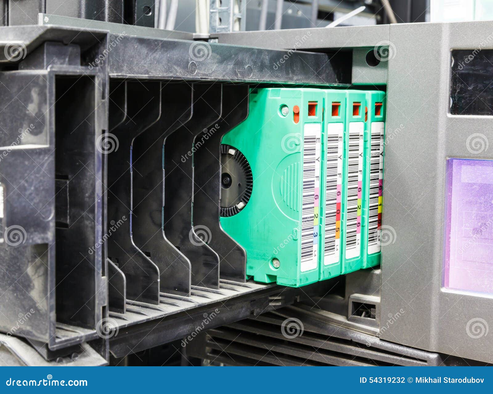 Streamer, Tape Library for Data Backup Stock Photo Image of