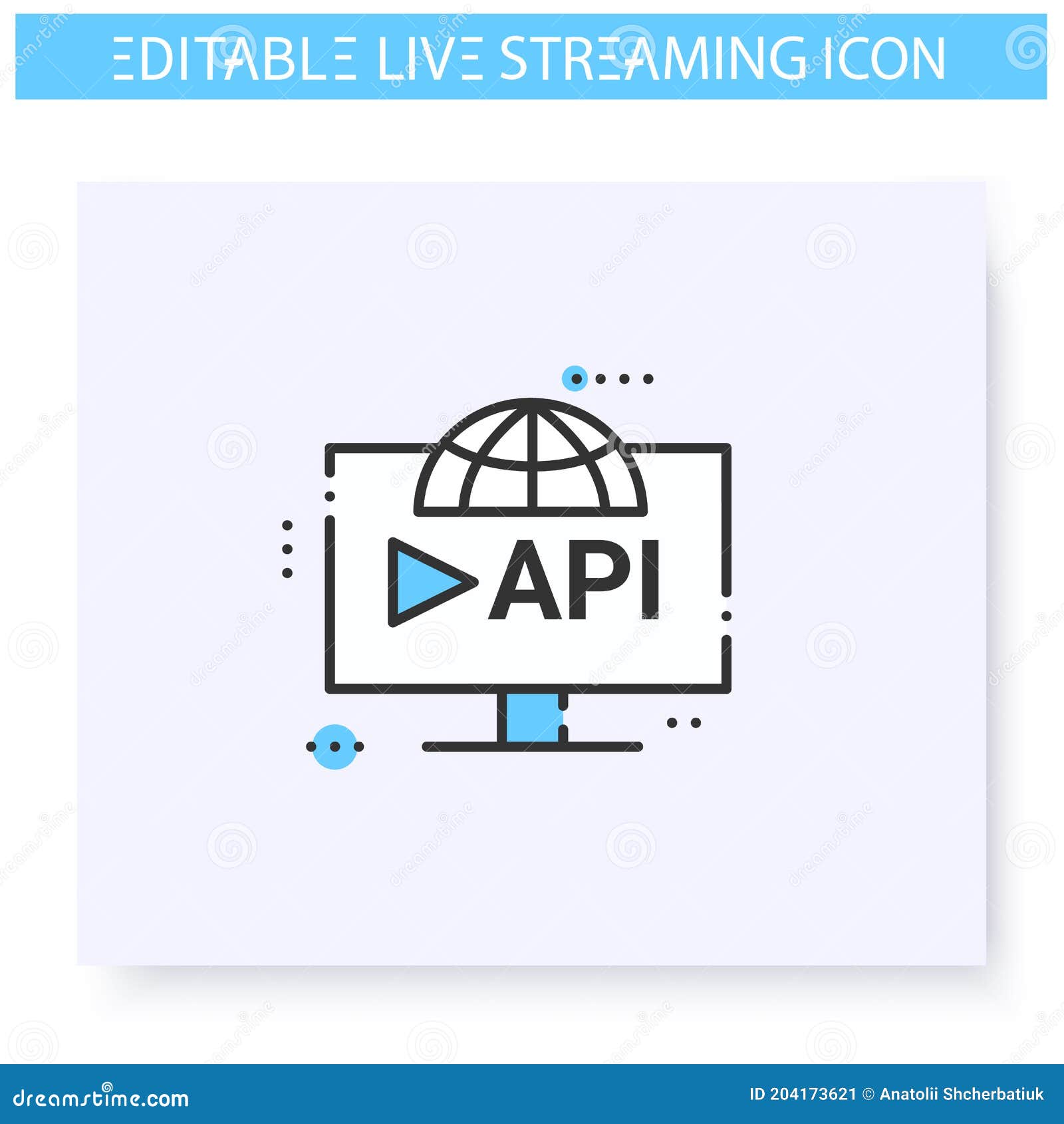 Streaming API Line Icon