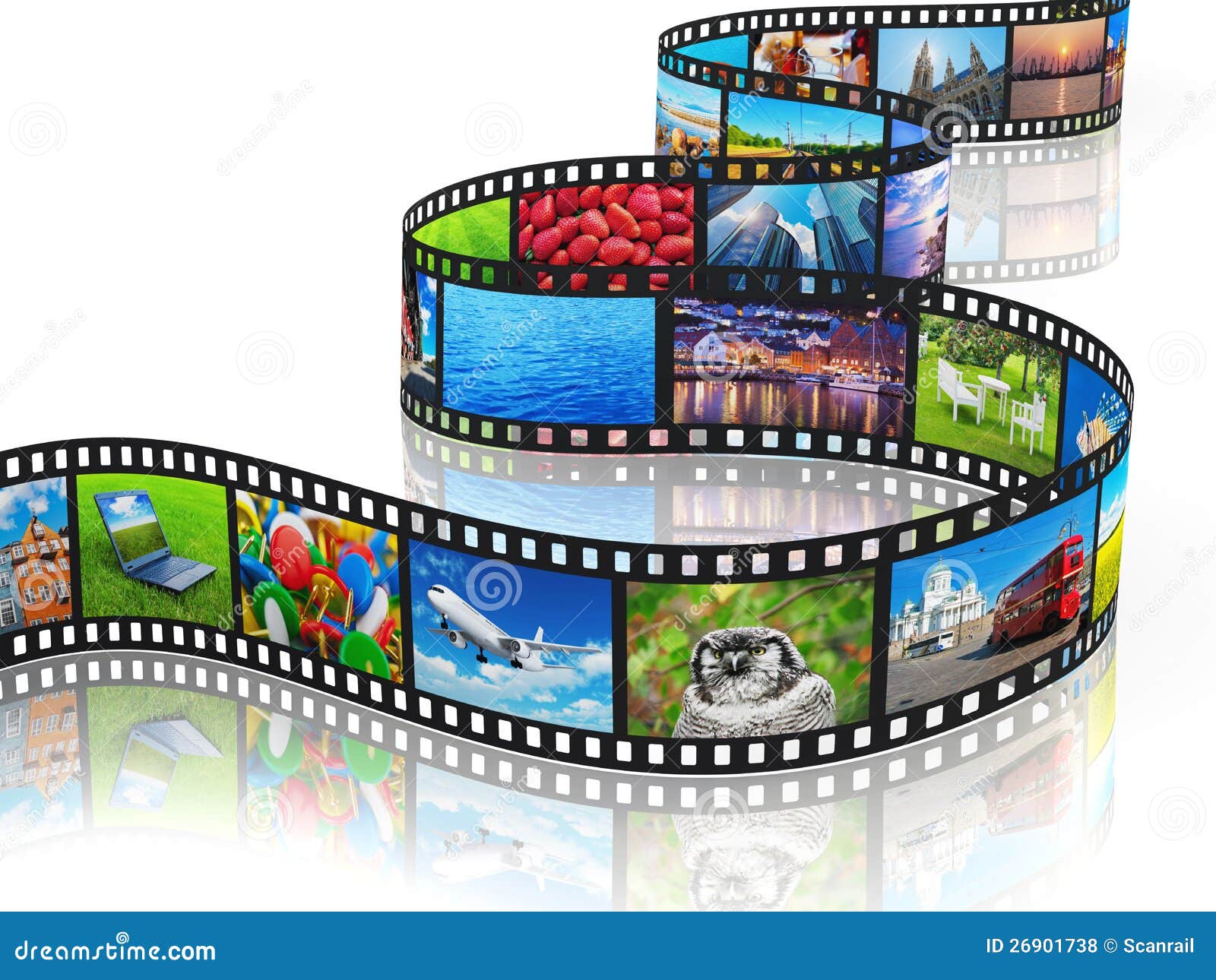 Streaming media concept stock illustration. Illustration of reel 26901738