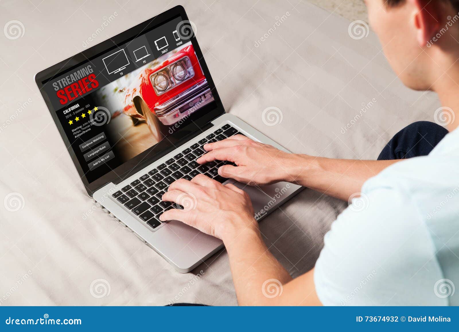 Streaming Series Service on a Laptop Computer. Stock Photo - Image of