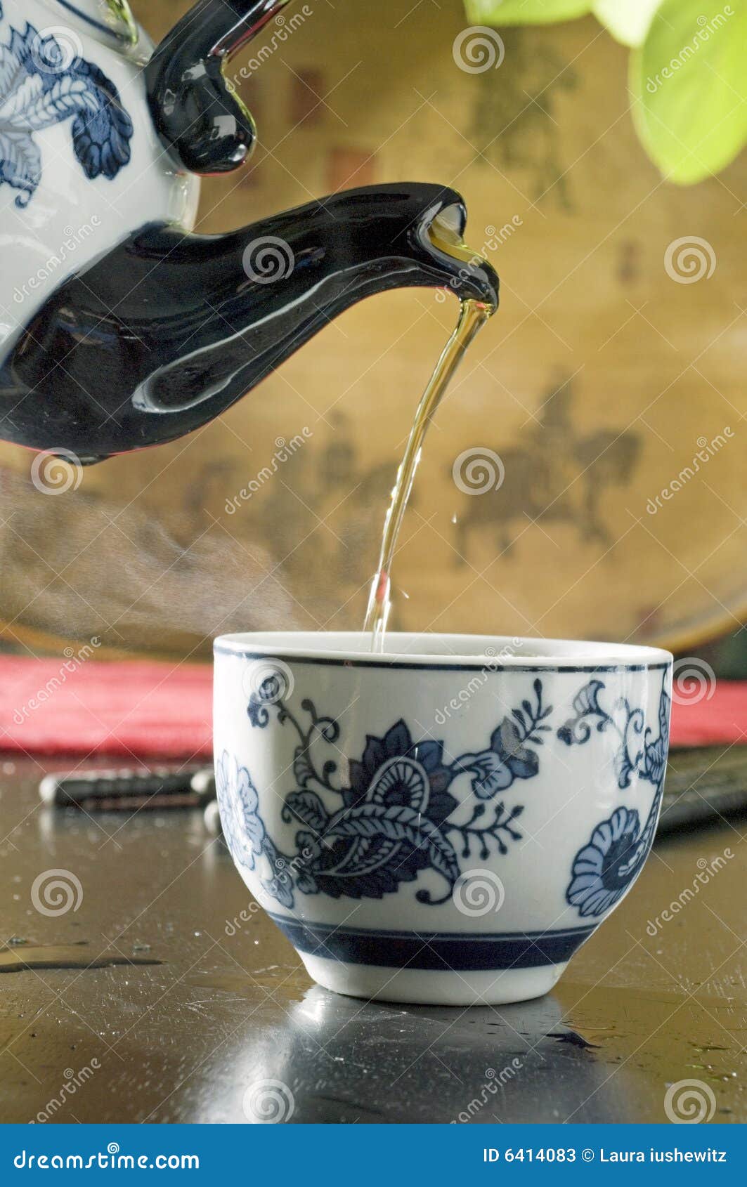 Streaming tea into cup stock image. Image of colours, close 6414083