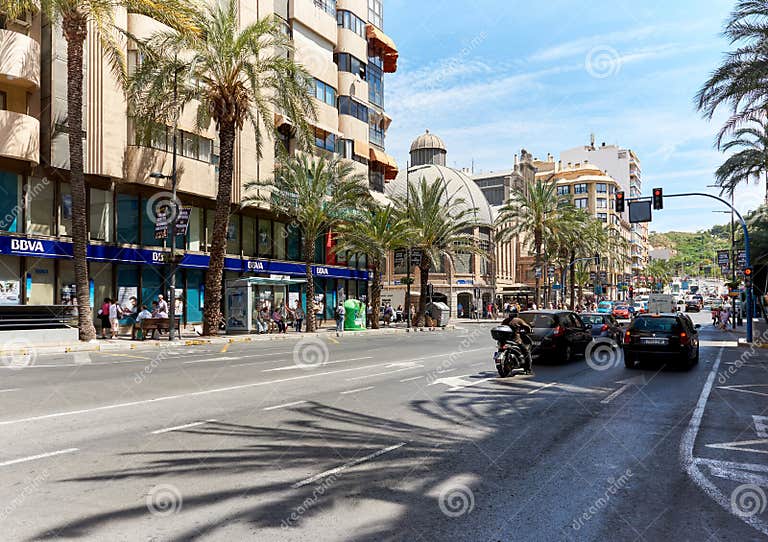 Street of Alicante City Center. Spain Editorial Stock Image - Image of ...