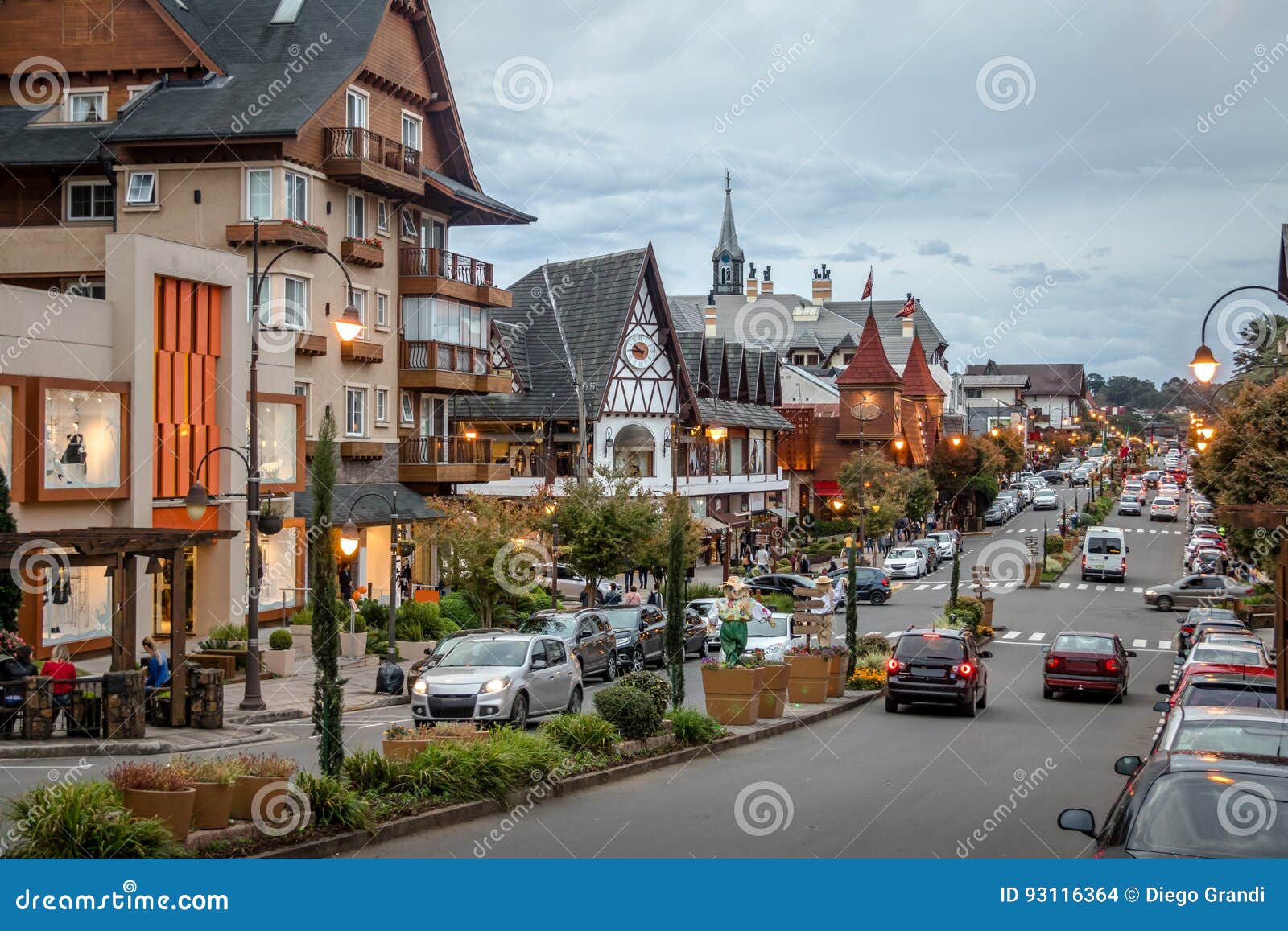 street and architecture of gramado city - gramado, rio grande do sul, brazil