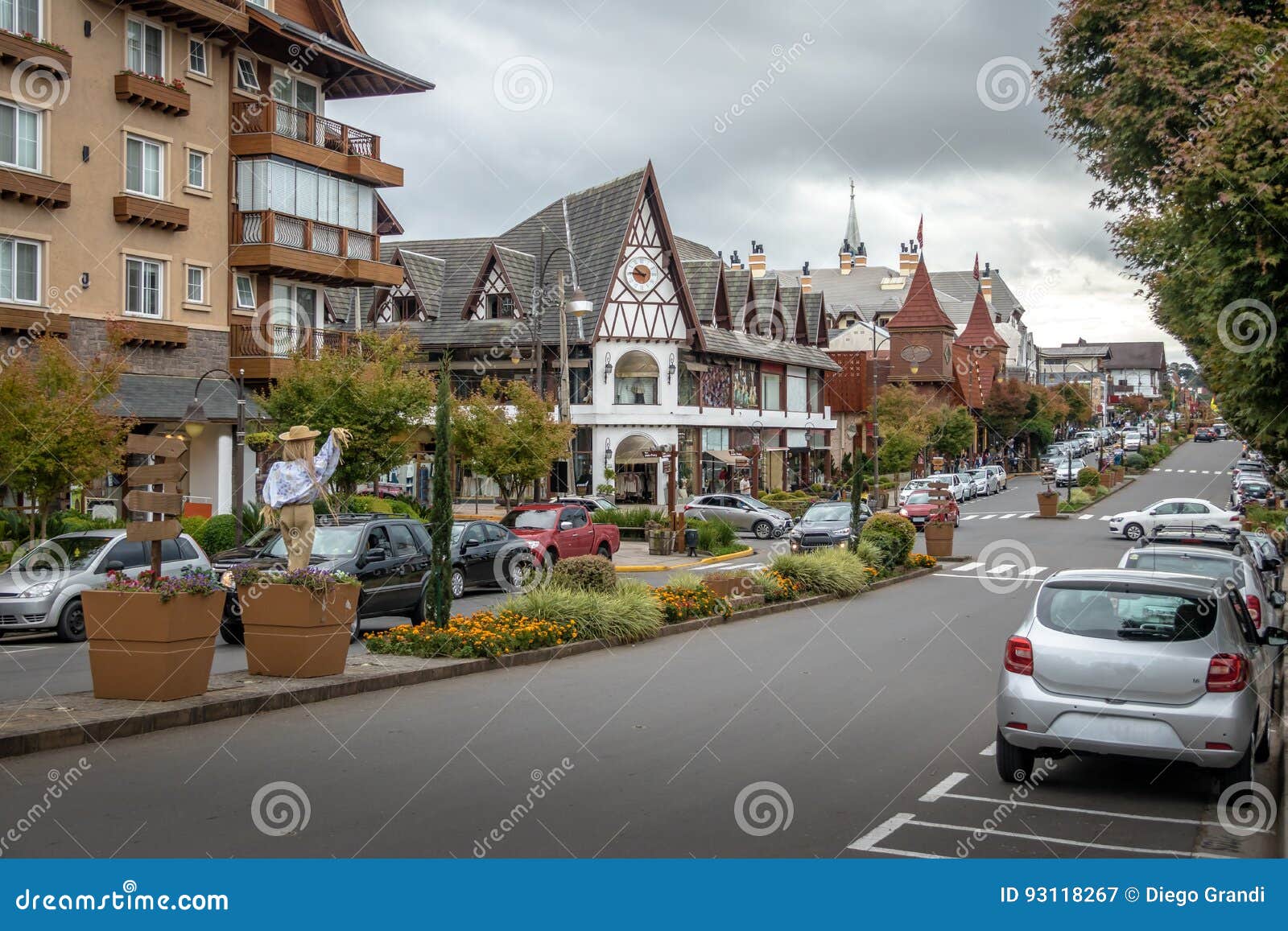 street and architecture of gramado city - gramado, rio grande do sul, brazil