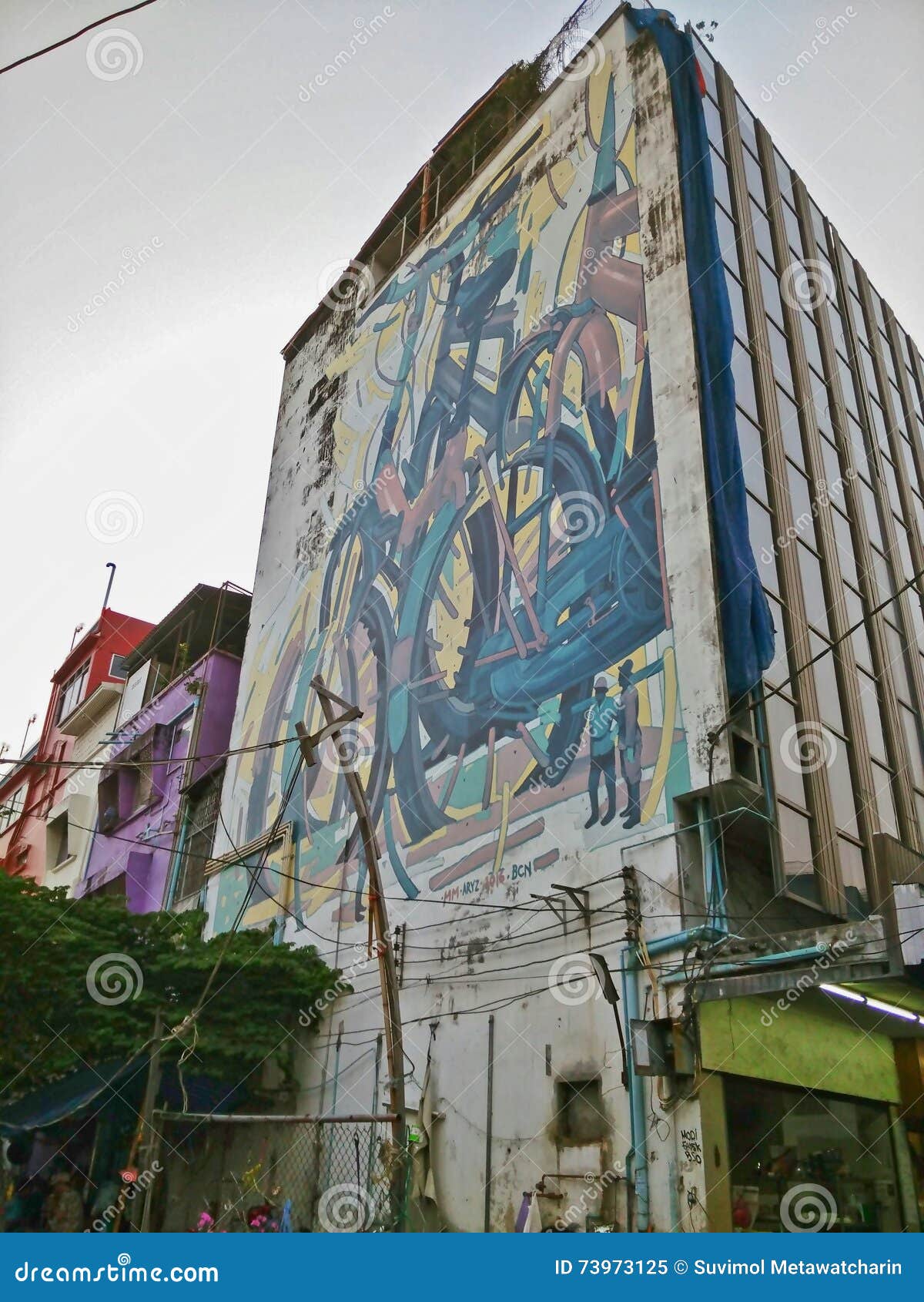 Street art in Bangkok editorial image. Image of streetart 73973125