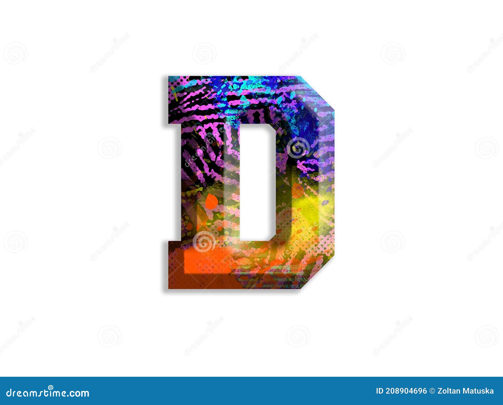 Street Art Graffiti Style Letter D Airbrush Ink Splash Bold Font 3d ...