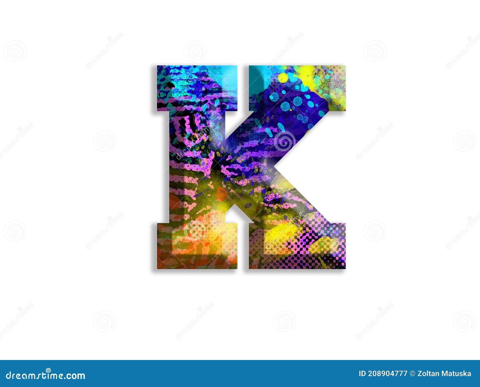 Street Art Graffiti Style Letter K Airbrush Ink Splash Bold Font 3d ...