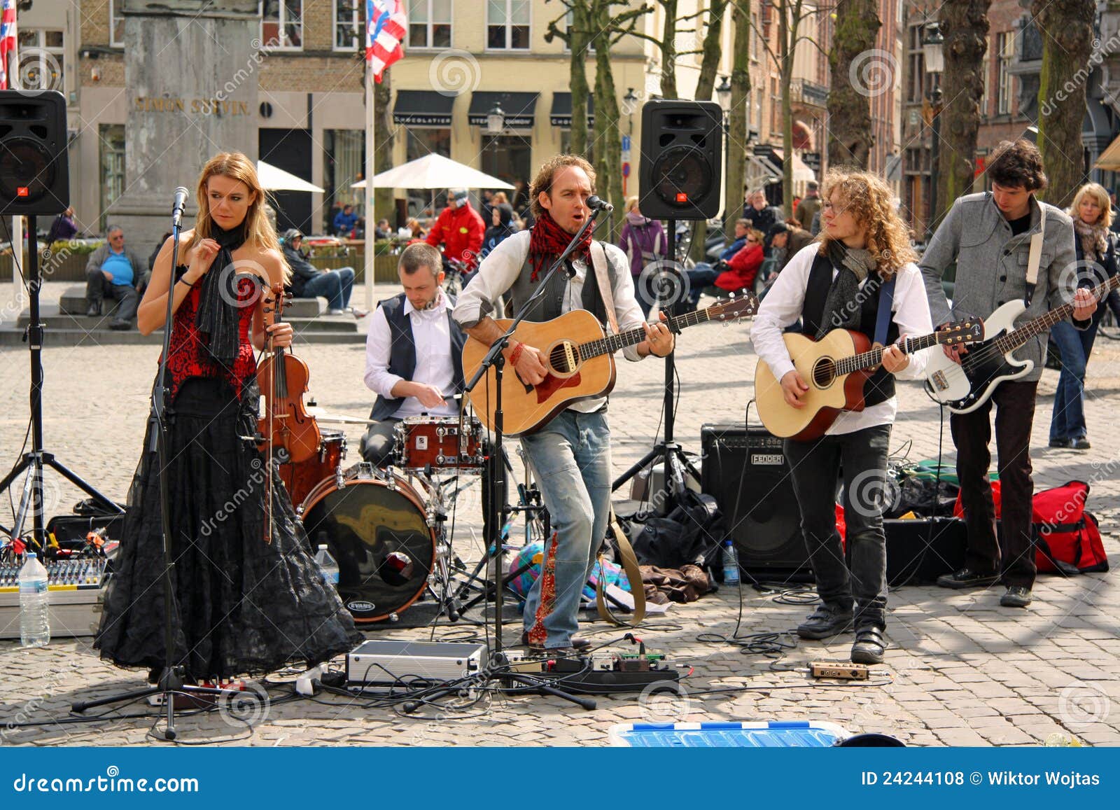 Street Band in Bruges (Belgium) Editorial Stock Photo Image of cello