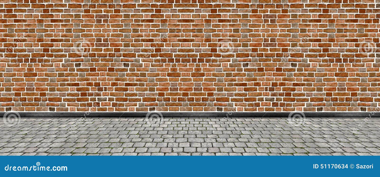 Street with Brick Wall Background 01 Stock Photo Image of background