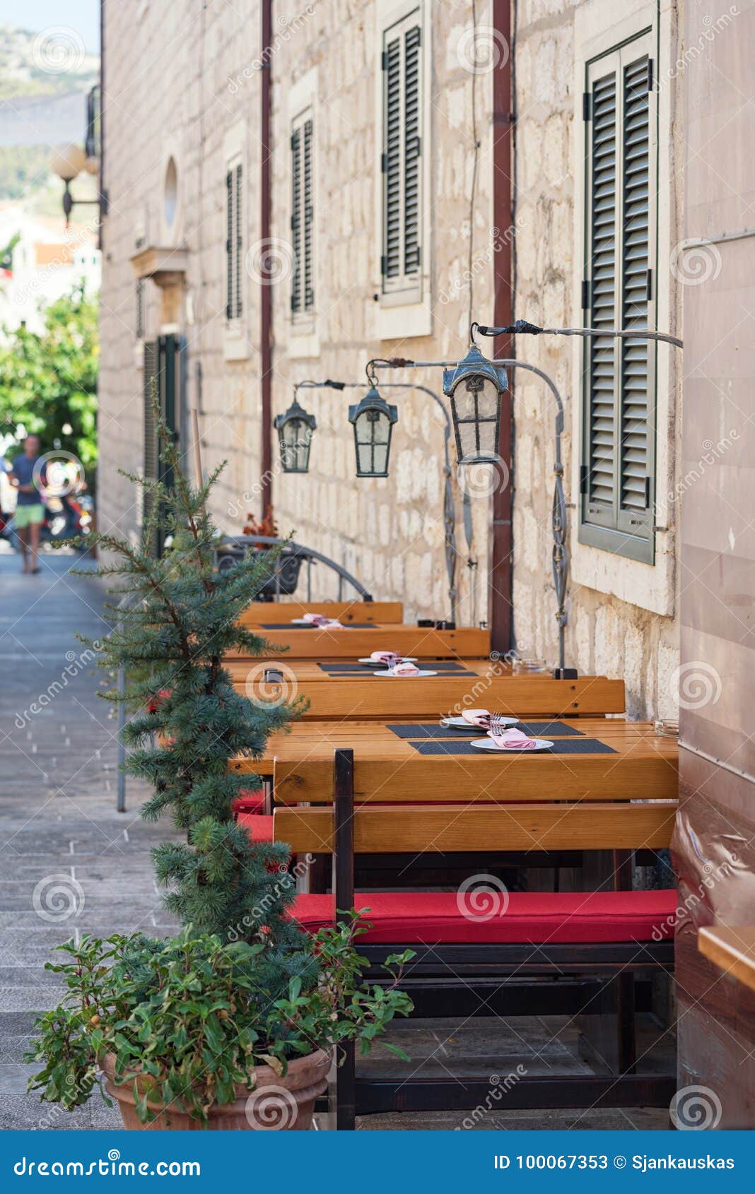 Street cafe  Croatia  stock image Image of shutter 