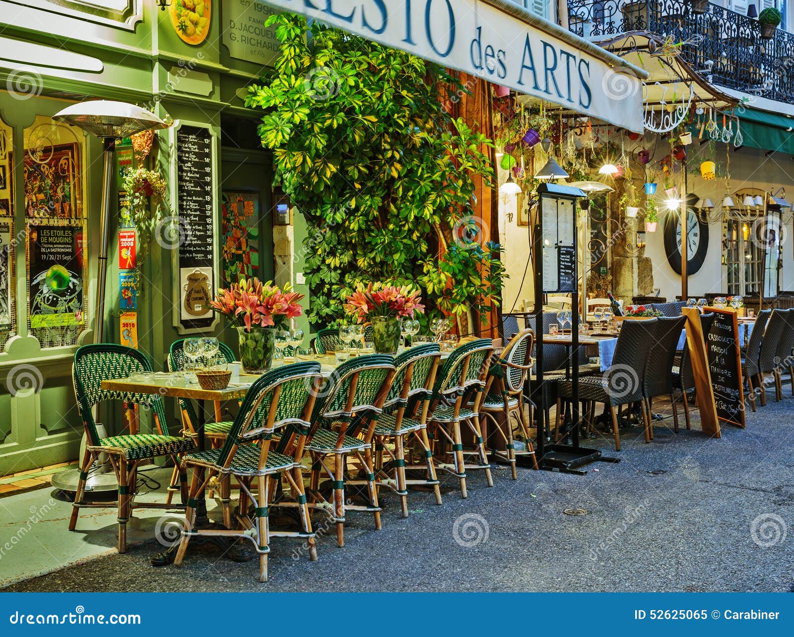 Street Cafe in Mougins at Night, France Editorial Image - Image of cafe ...