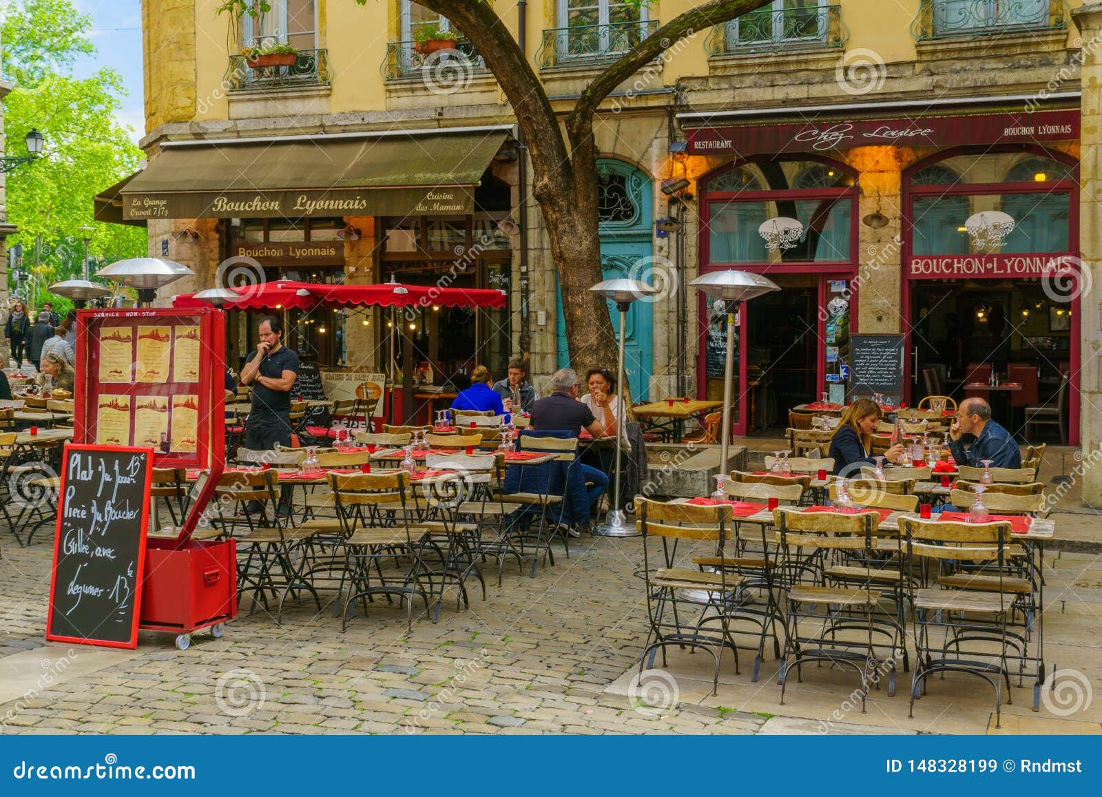 Street and Cafe Scene, in Old Lyon Editorial Stock Image - Image of ...