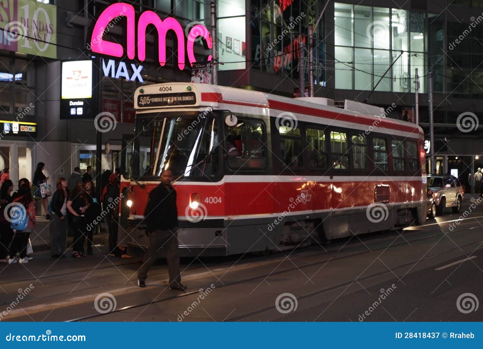 Street Car at Dundas Square, Toronto Editorial Photography Image of