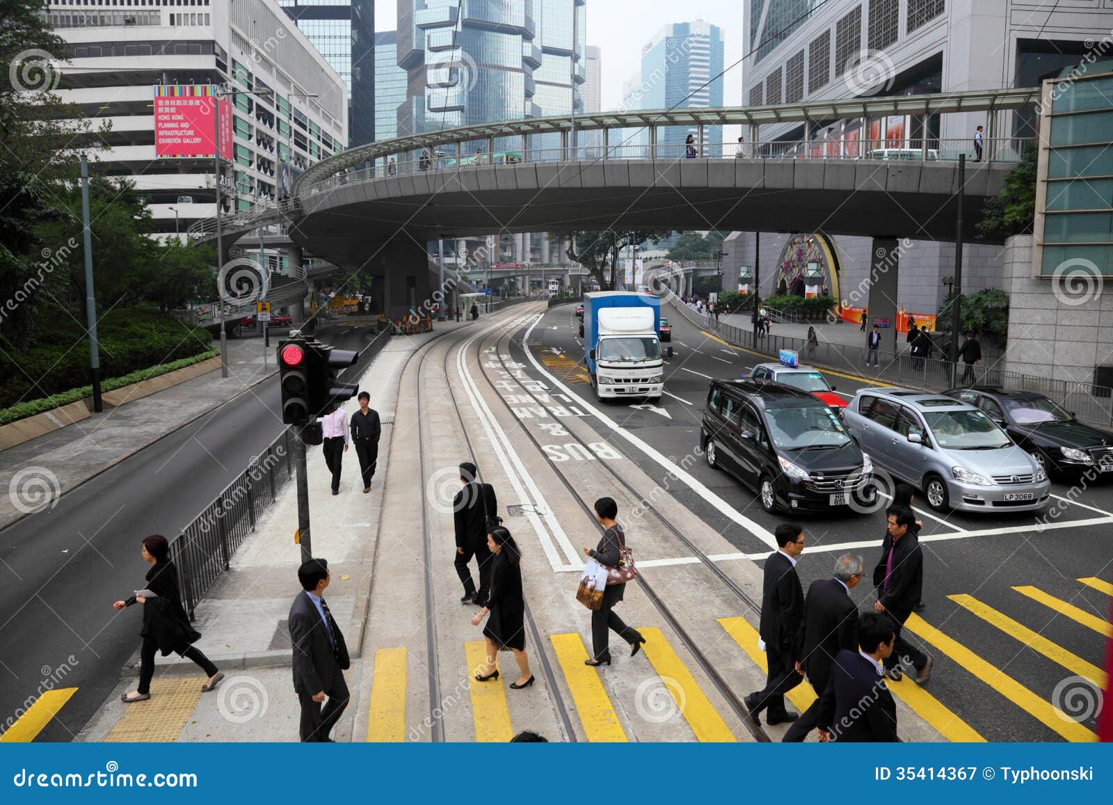 Street in Central Hong Kong Editorial Photography - Image of scenery