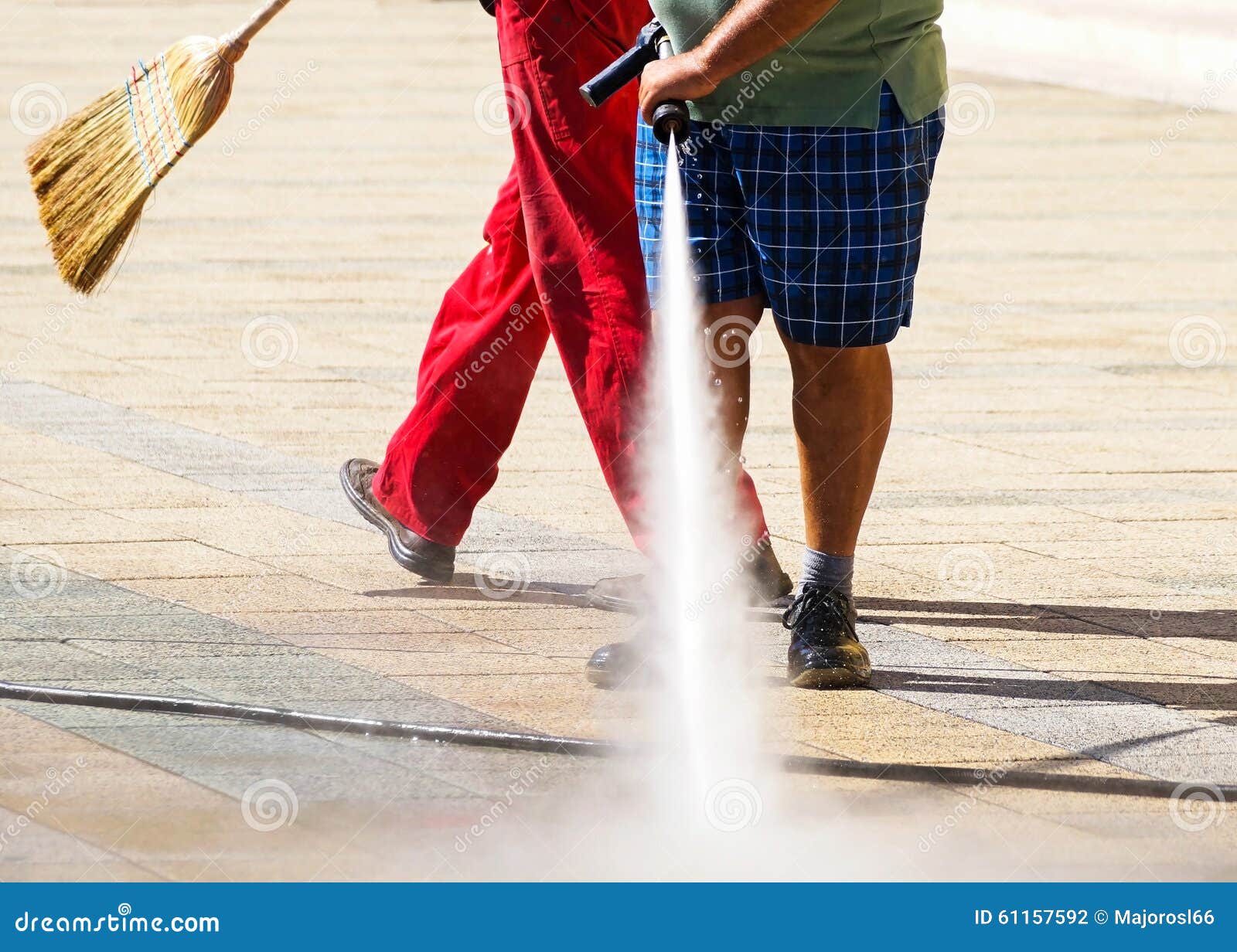 Street cleaners at work stock photo. Image of cleaners 61157592