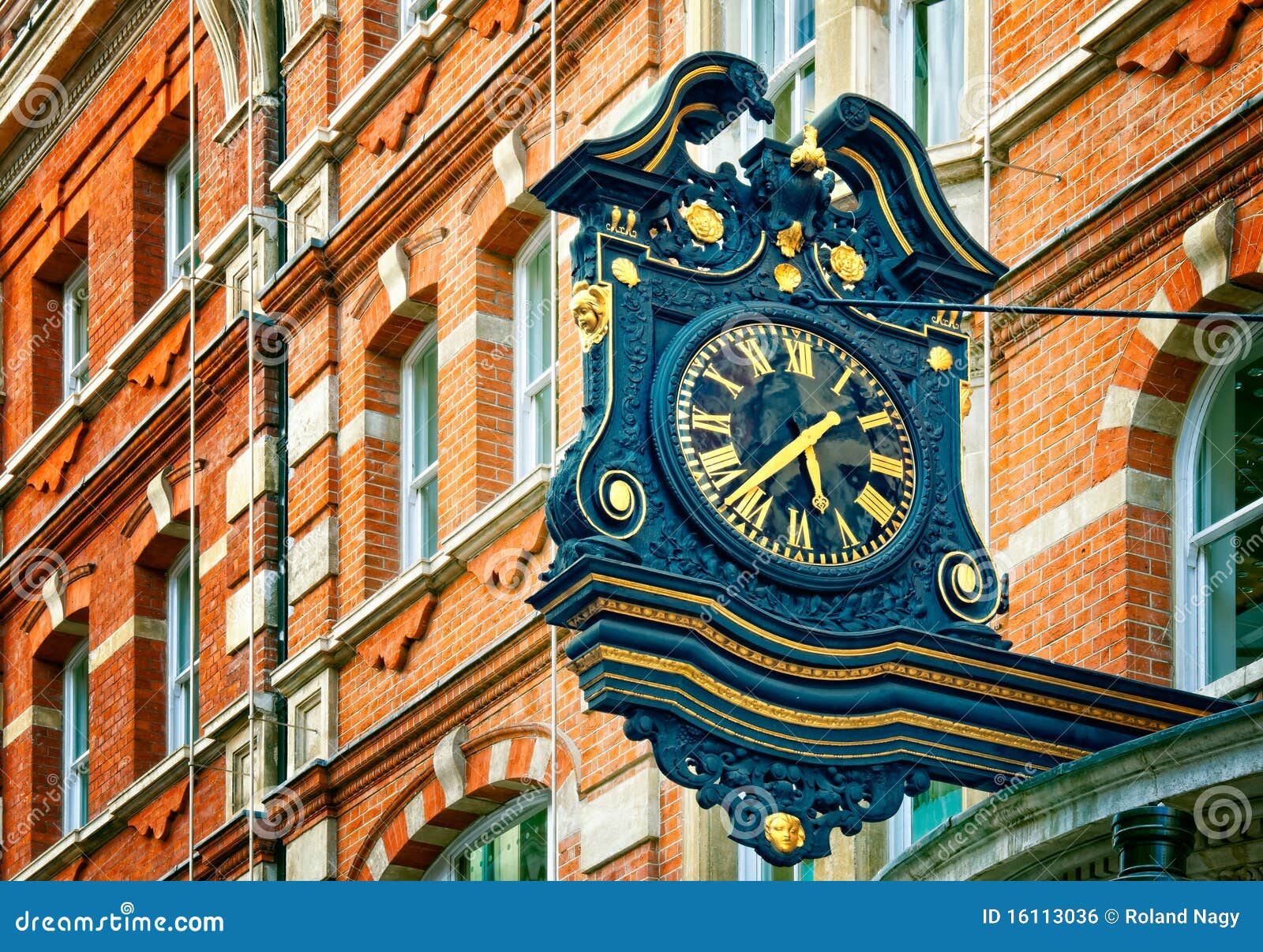 Street Clock, London. stock photo. Image of urban, saturated 16113036