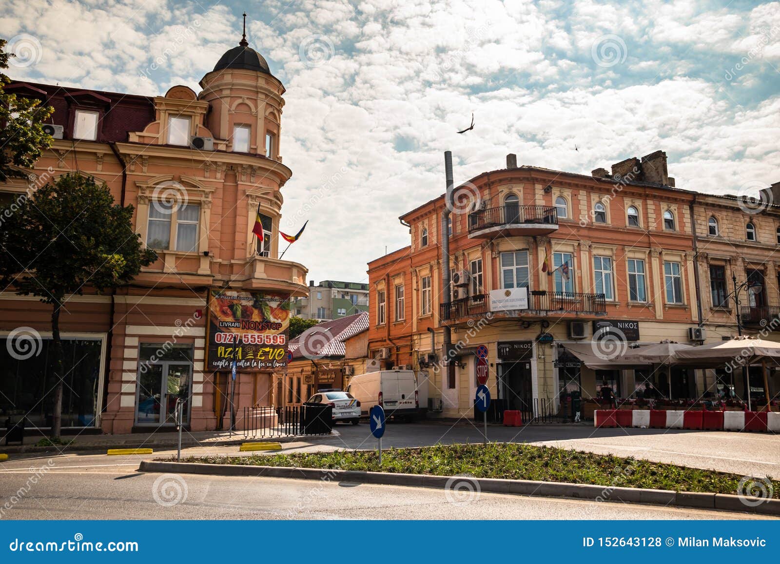 Street of Constanta, Tourist and Industrial Town by the Black Sea ...