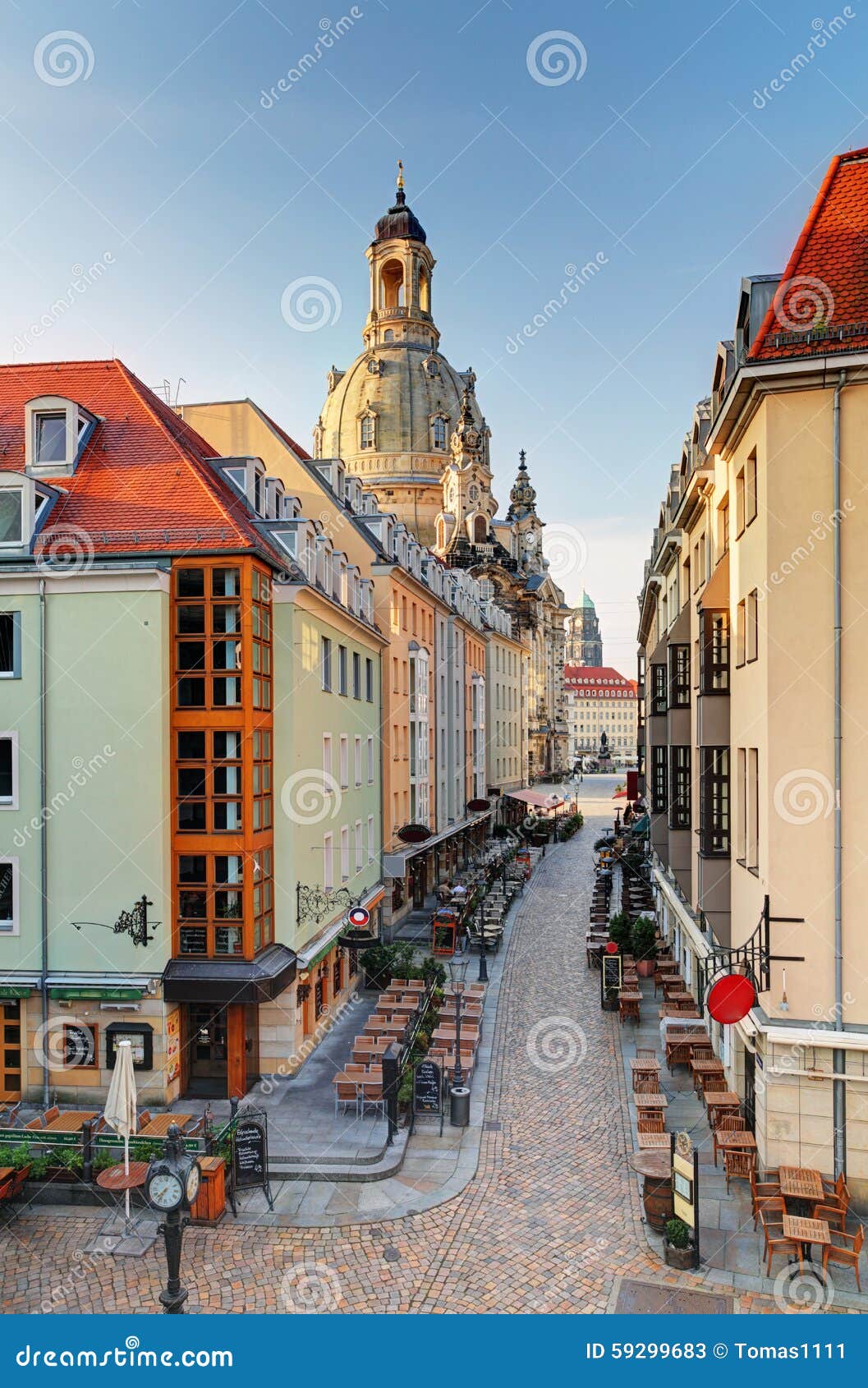 Street in Dresden Munzgasse, Germany Stock Image Image of religion