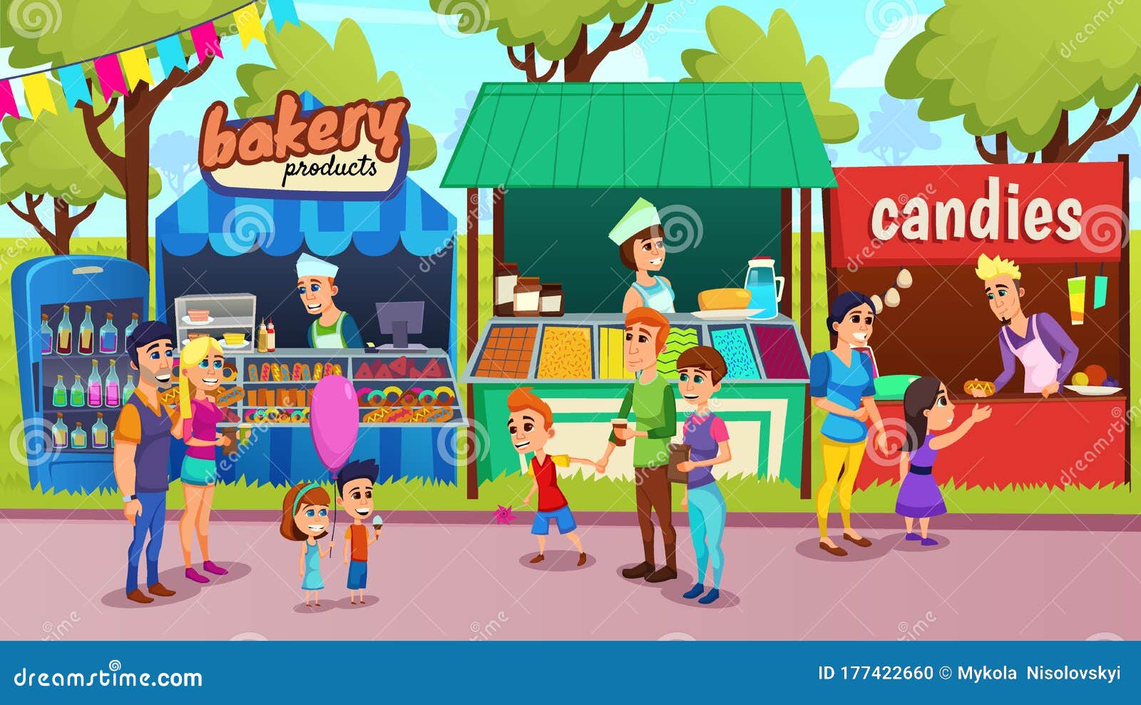 Street Food Festival Shops Cartoon Vector Concept Stock Vector - Illustration of male, families: 177422660 Street Food Festival Shops Cartoon Vector Concept Stock Vector - Illustration of male, families: 177422660