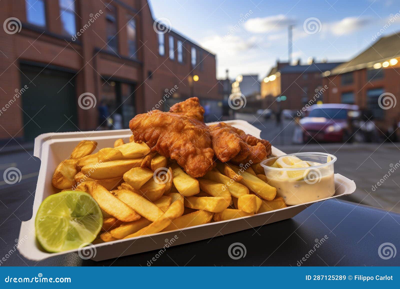 Street Food Fish and Chips stock illustration. Illustration of vinegar