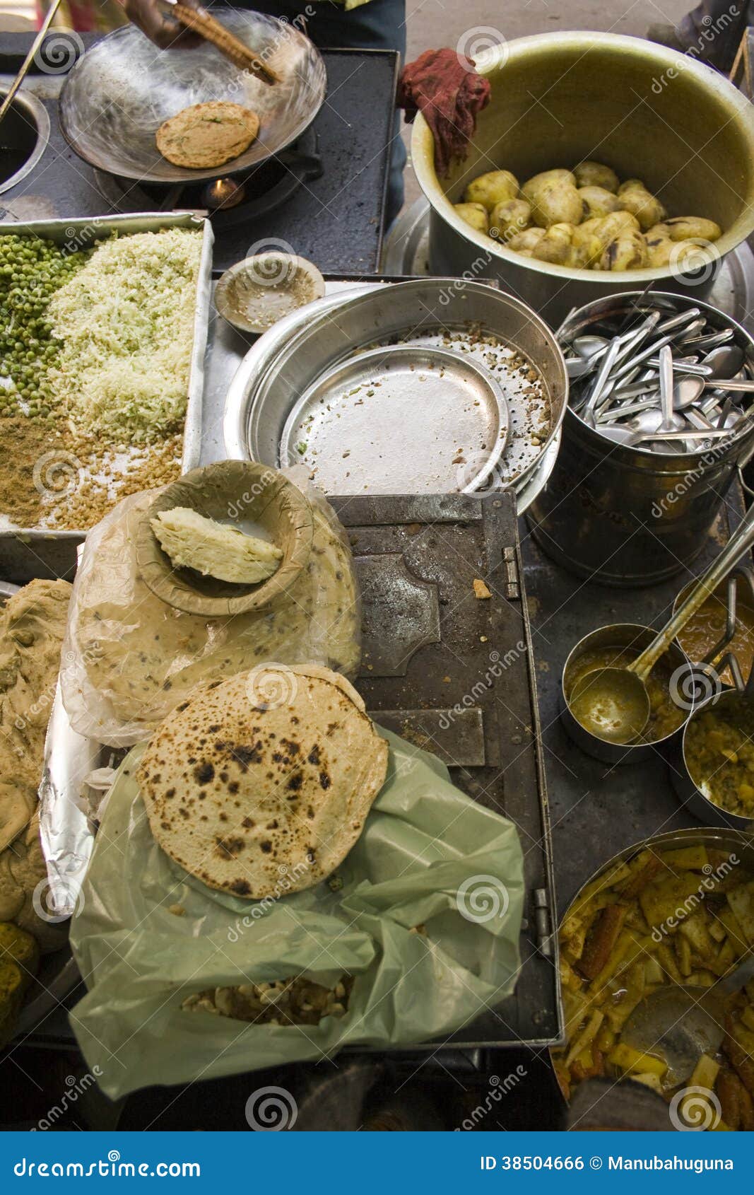 Street Food from India stock photo. Image of chapatti - 38504666