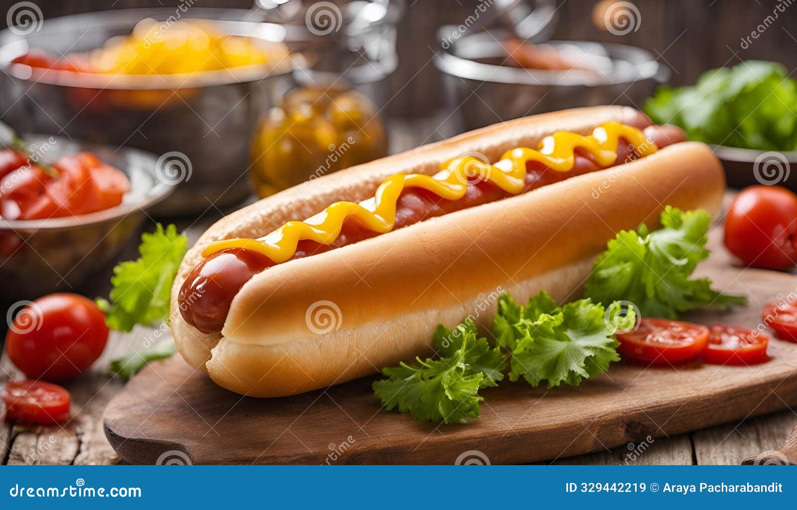 korv hot dog or swedish sausage in a bun, ai generated