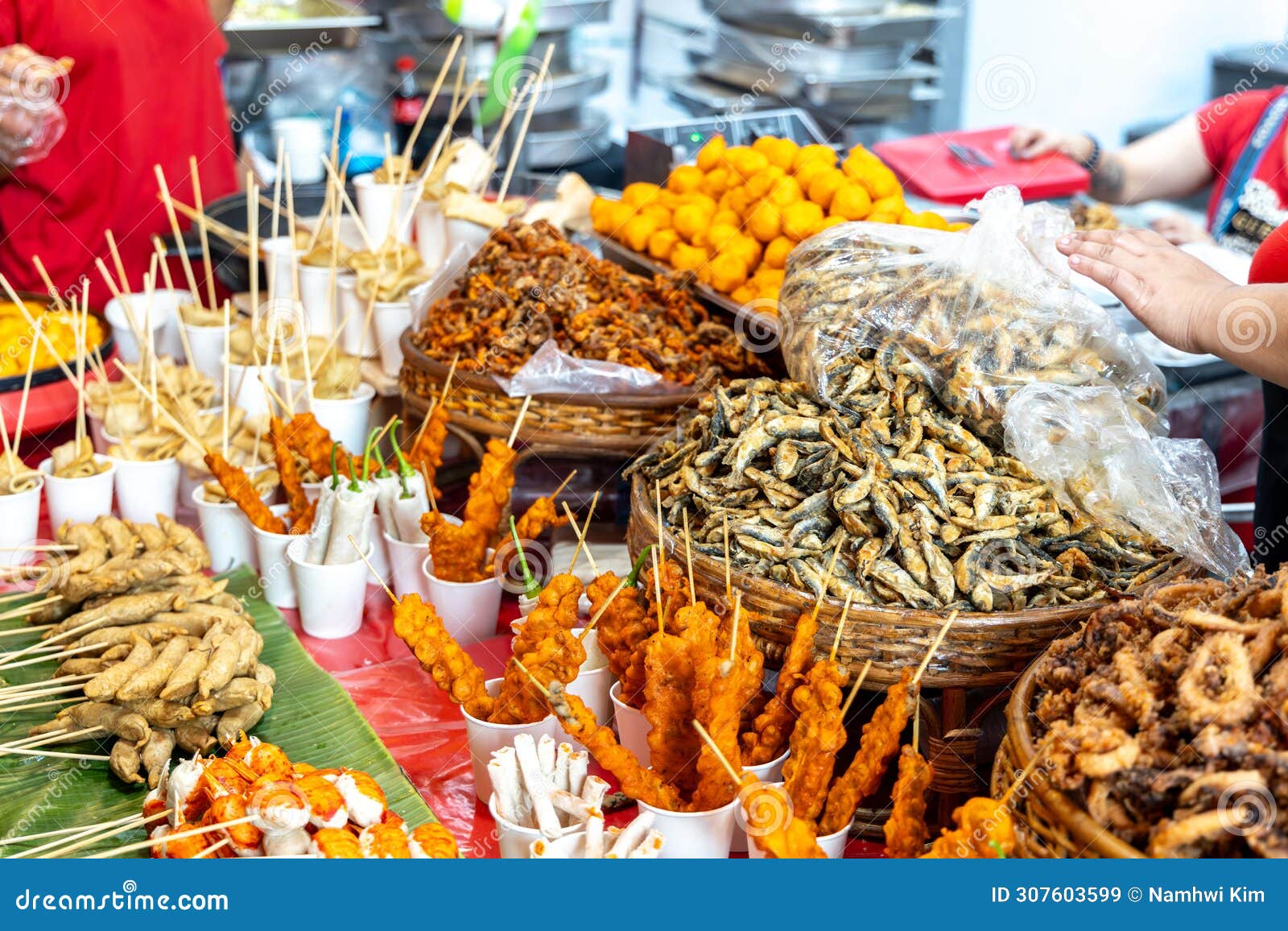 Street Food at a Local Market in the City of Manila in Philippines