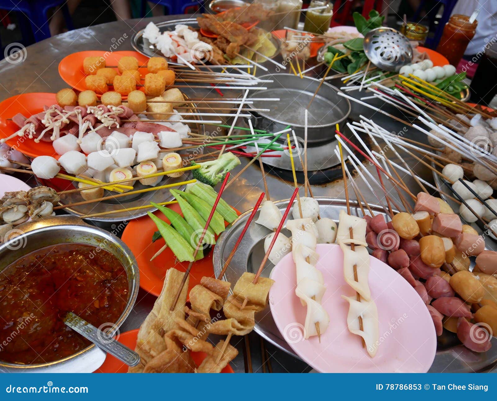 Street Food Lok-Lok from Penang, Malaysia Stock Image - Image of