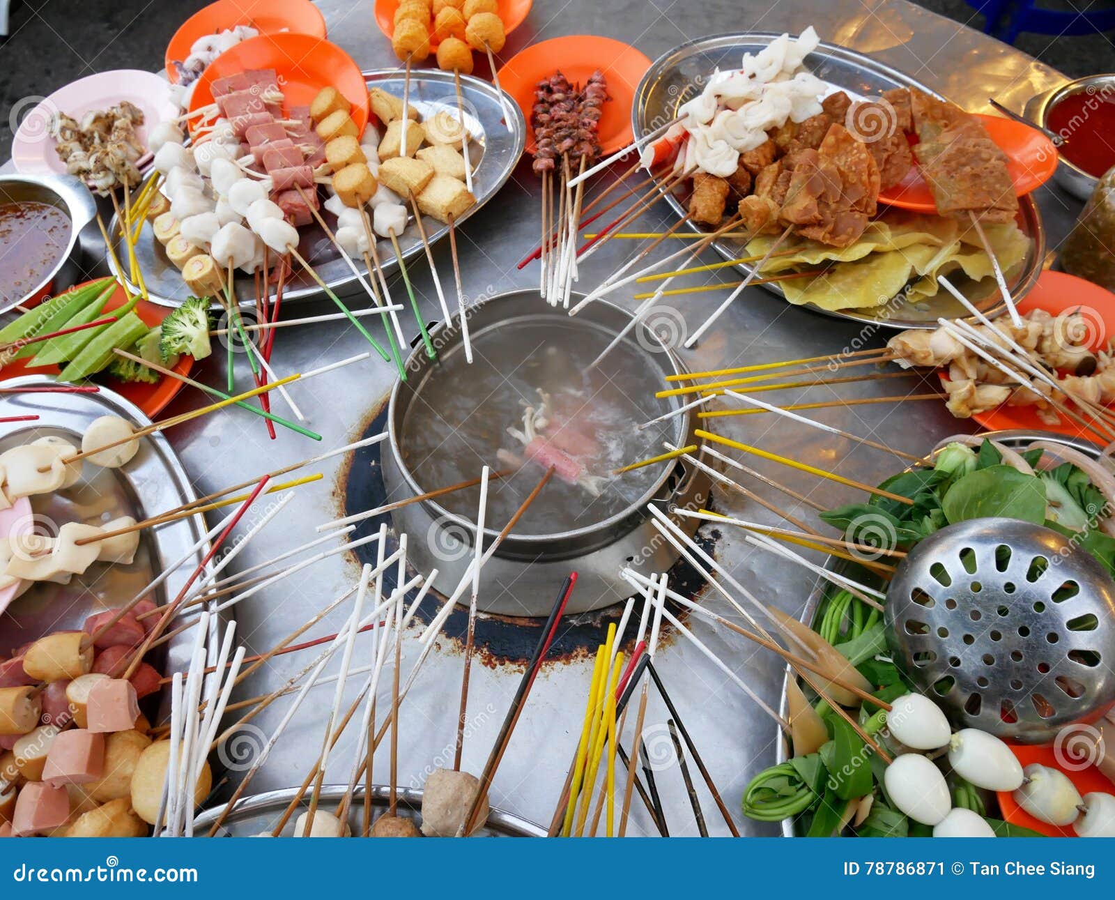 Street Food Lok-Lok from Penang, Malaysia Stock Image - Image of