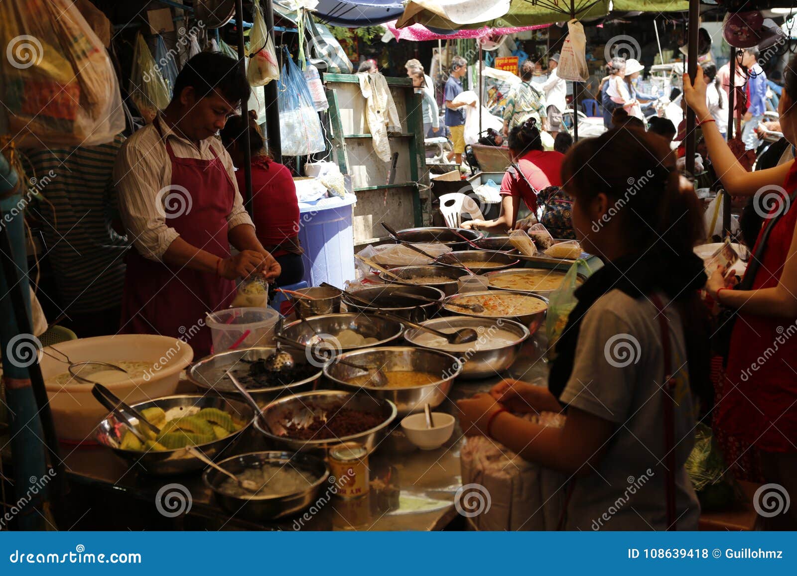 Street food market in Asia editorial stock photo. Image of asian