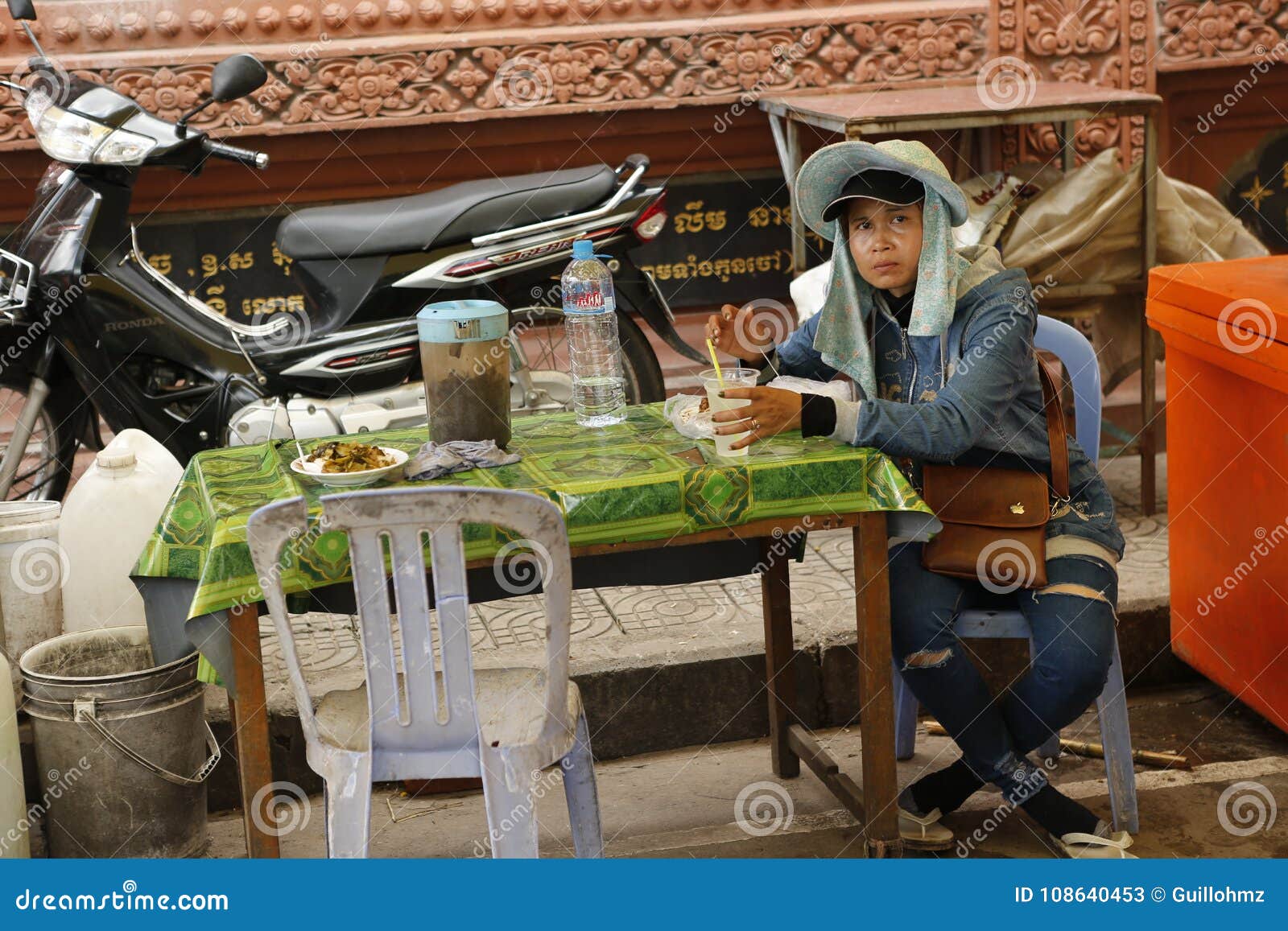 Street food market in Asia editorial stock photo. Image of trade
