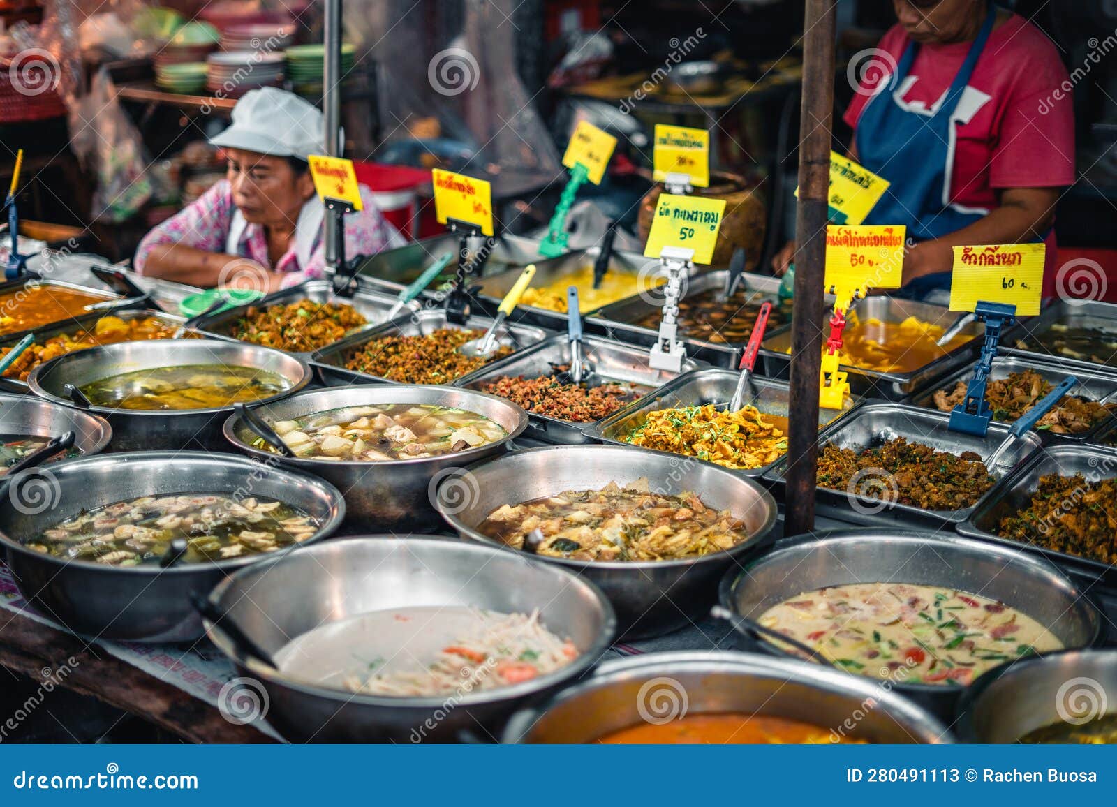 Street food in the market editorial stock photo. Image of travel