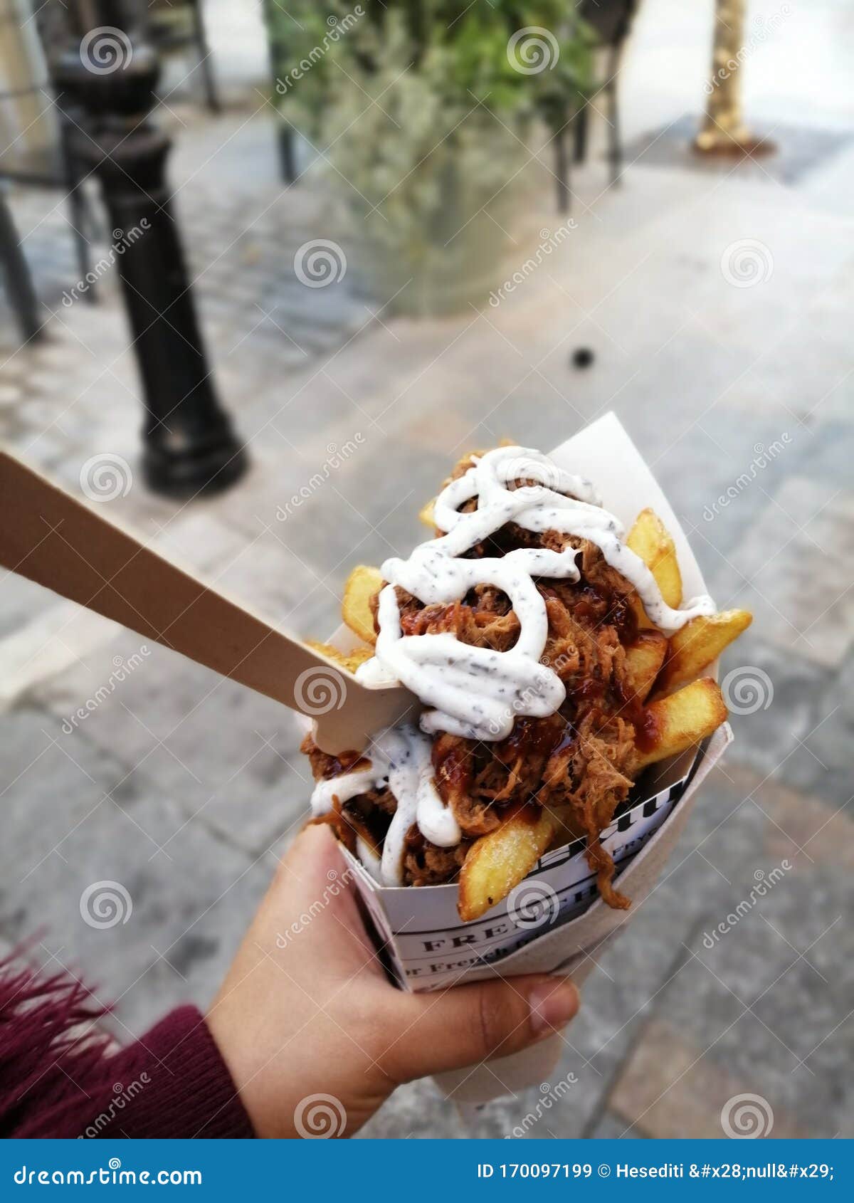 Street food stock image. Image of flavour, fries, yummy - 170097199