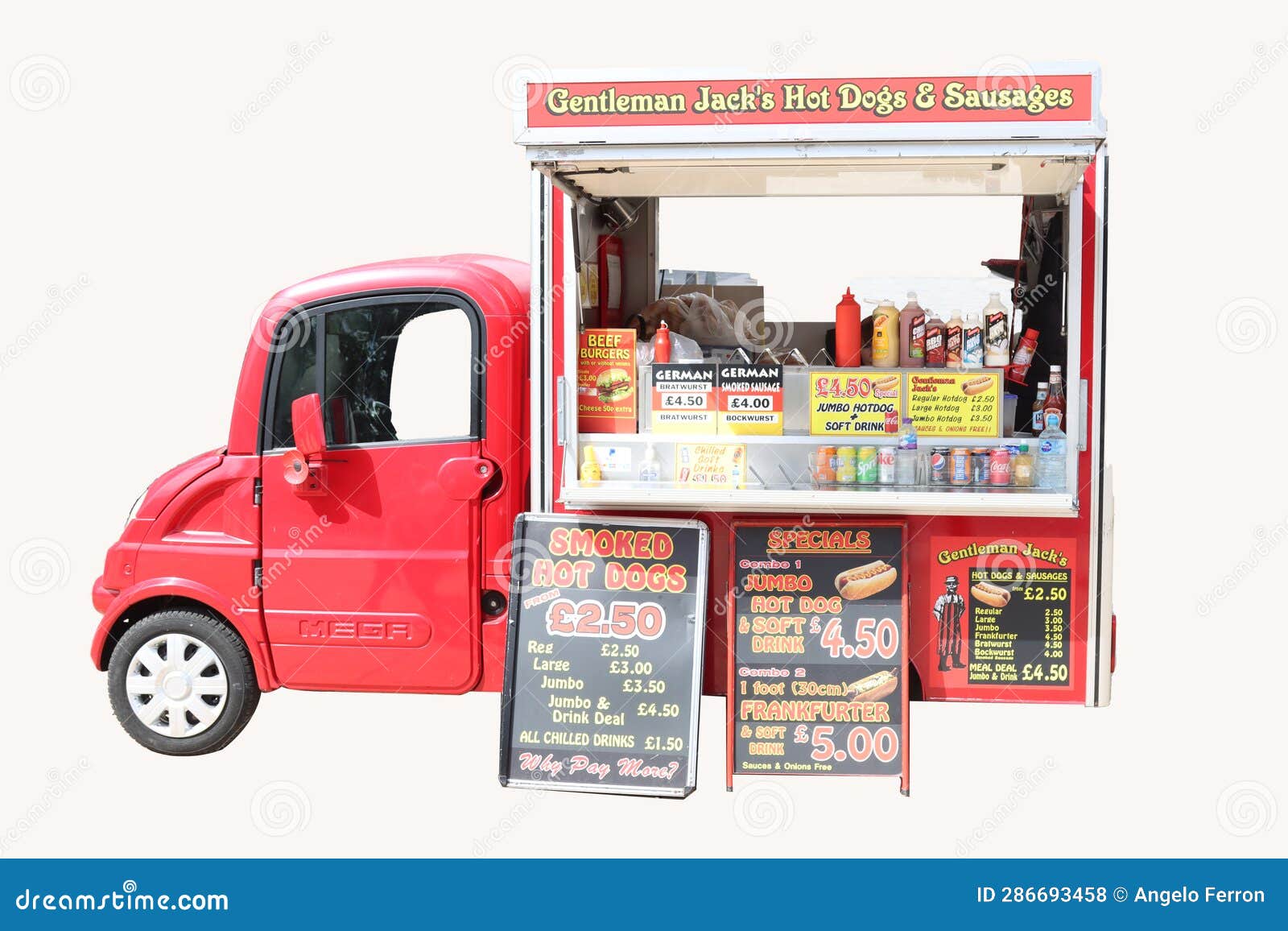 Street Food Street Food with Van and Menu- Stock Photo - Image of meat