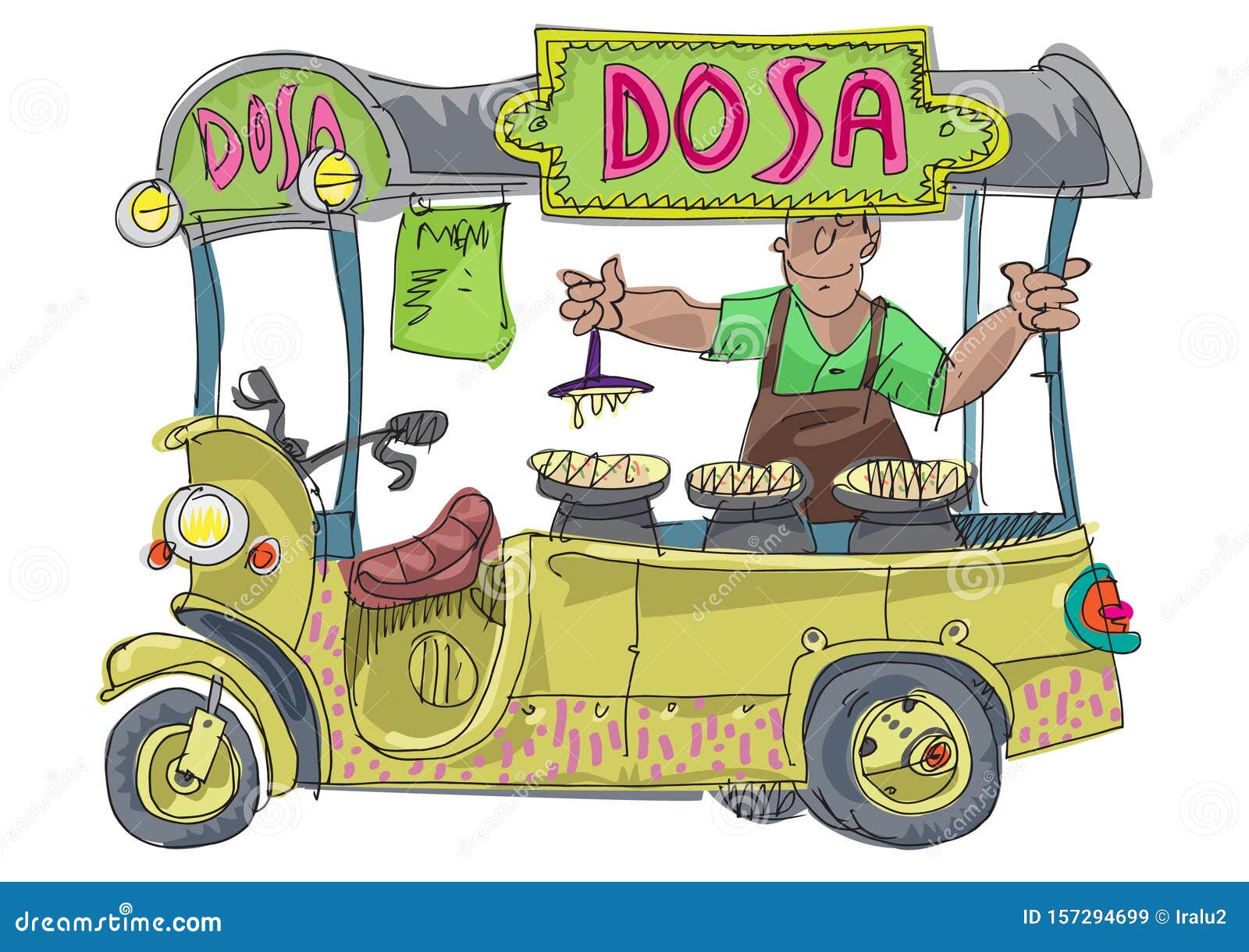 Traditional East Dish Dosa. Stock Vector - Illustration of fried, indian: 157294699 Traditional East Dish Dosa. Stock Vector - Illustration of fried, indian: 157294699