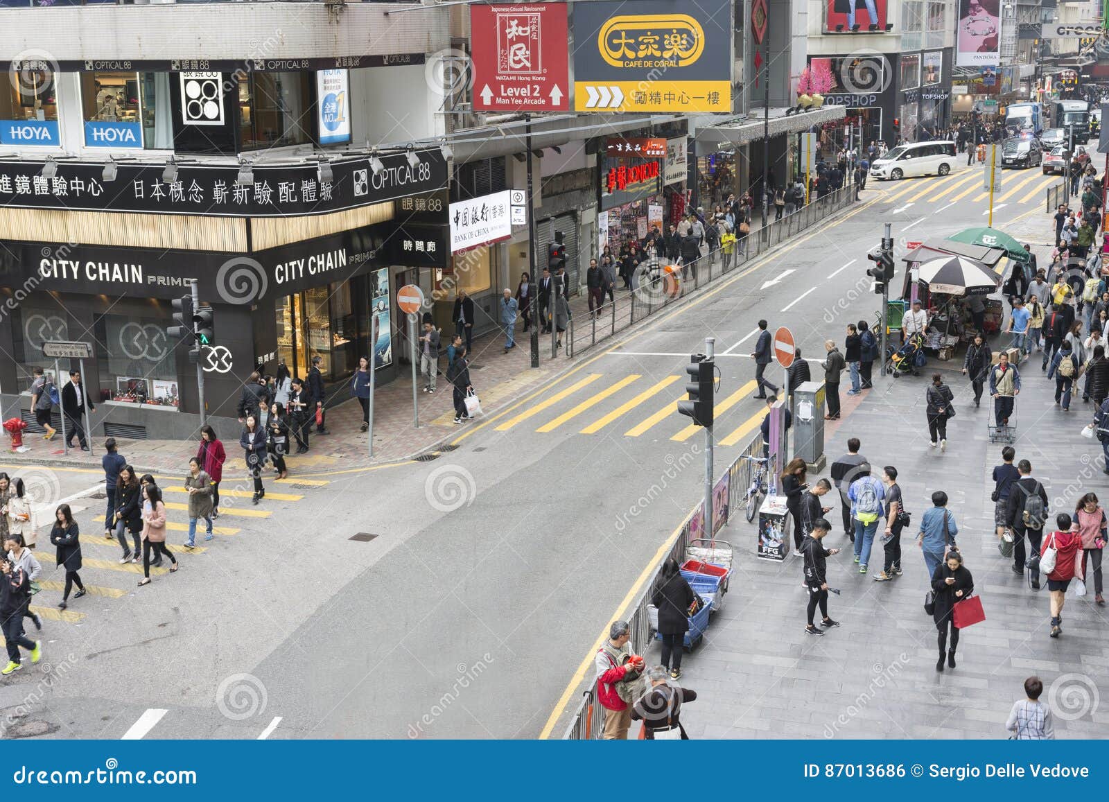 A Street in Hong Kong Central Editorial Photo - Image of building
