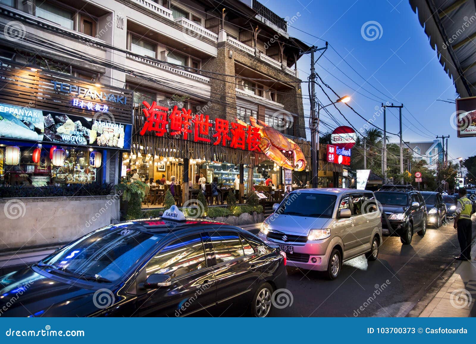Street in Kuta editorial stock photo. Image of touristic - 103700373