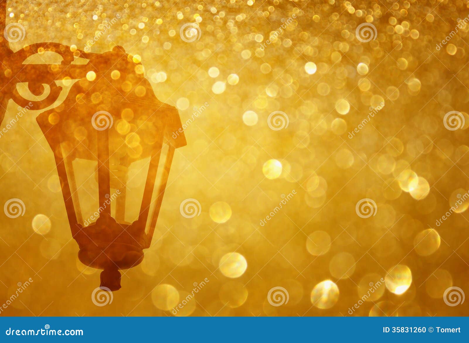 Street Lamp and Glitter Gold Light Burst Stock Photo Image of bling