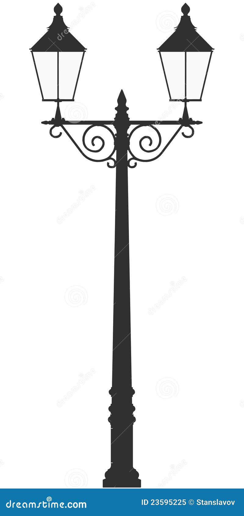 Street Lamp Light Outline Silhouette Stock Illustration 