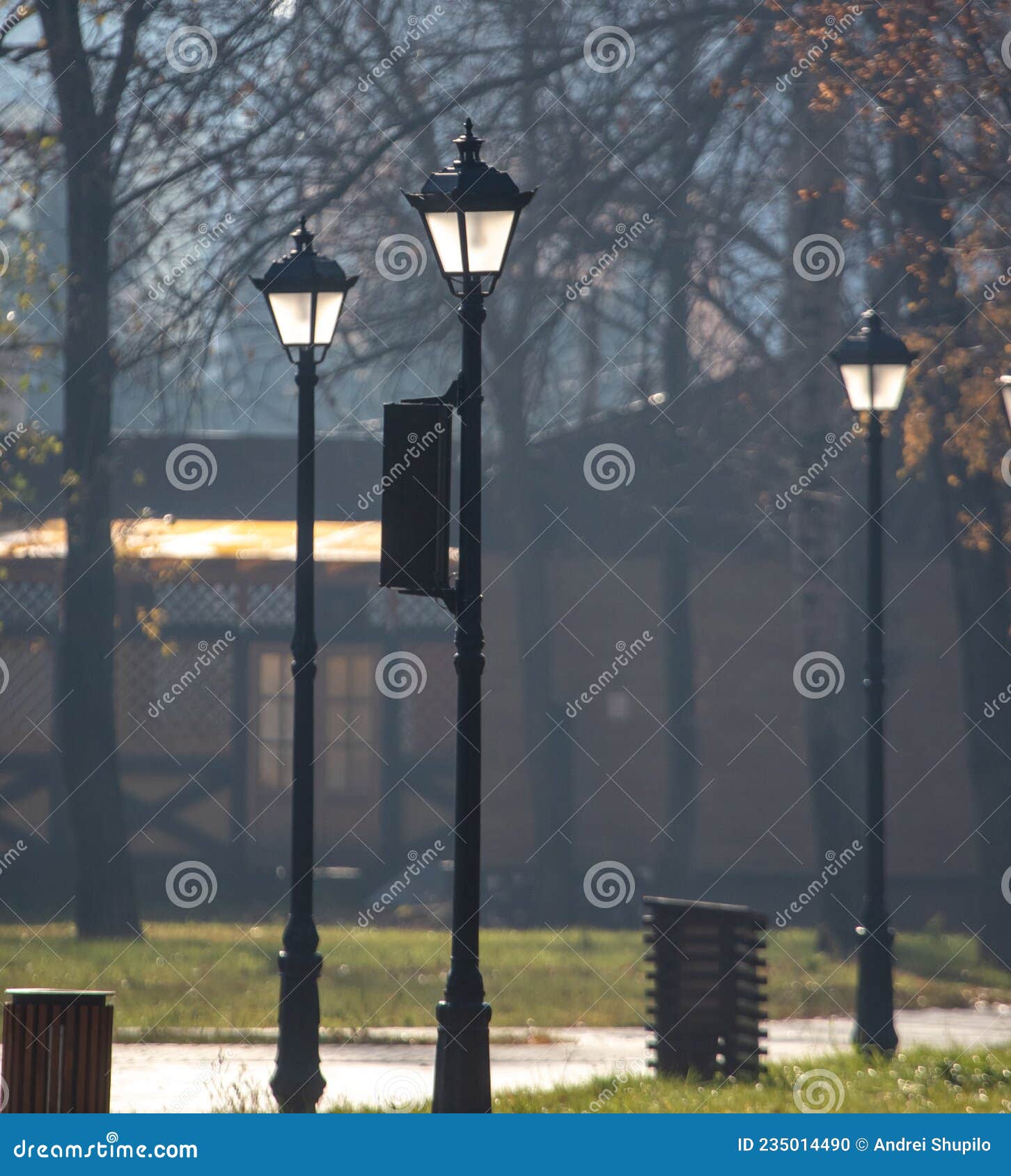 Street lamp in the park stock photo. Image of colorful 235014490