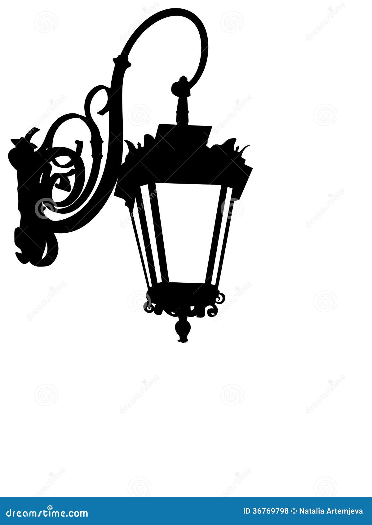 Street lamp silhouette stock vector. Illustration of detail 36769798