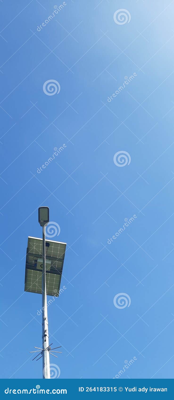 Street Lighting in the Village that Uses Solar Power Stock Image