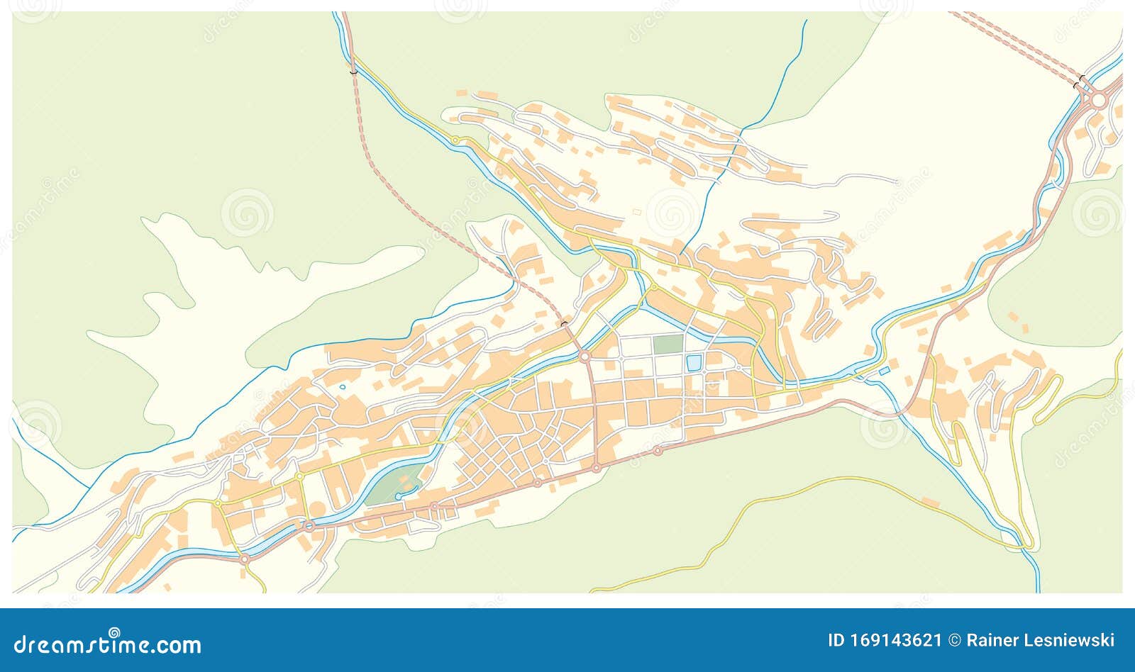 Street Map of the Capital of Andorra Andorra La Vella Stock Vector