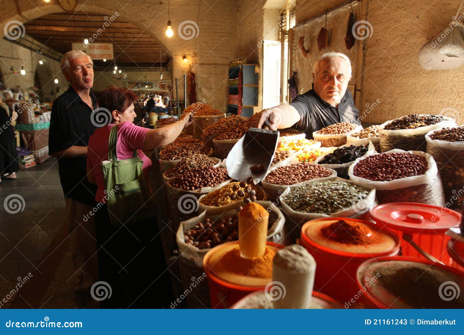 Street market in editorial stock photo. Image of multicoloured