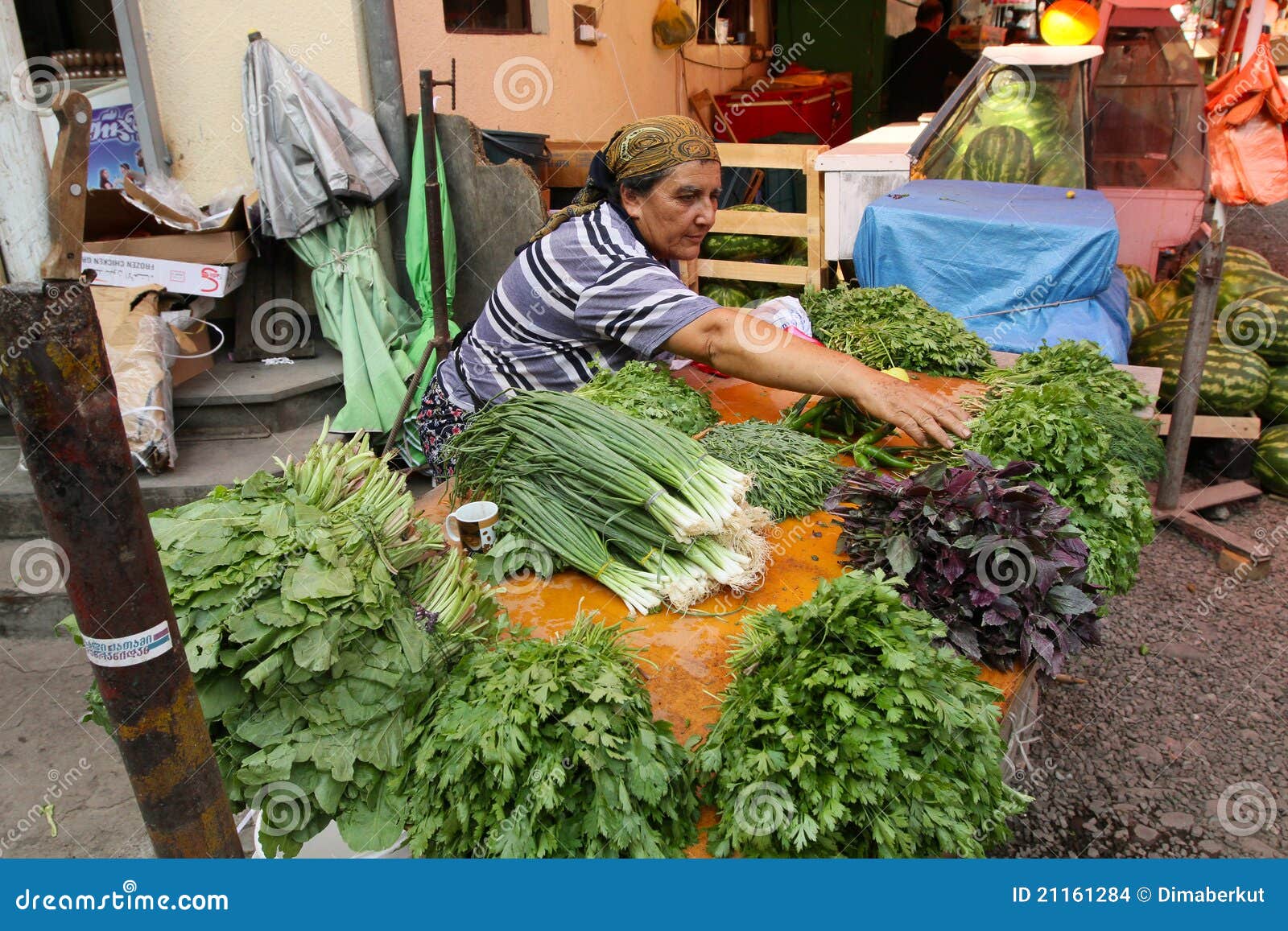Street market in editorial stock image. Image of orange 21161284