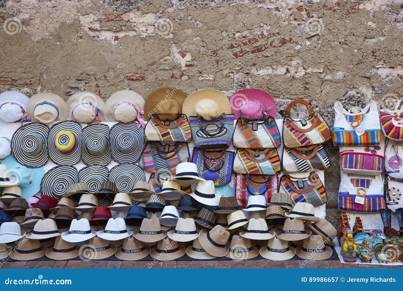Street Markets of Cartagena De Indias in Colombia Stock Image