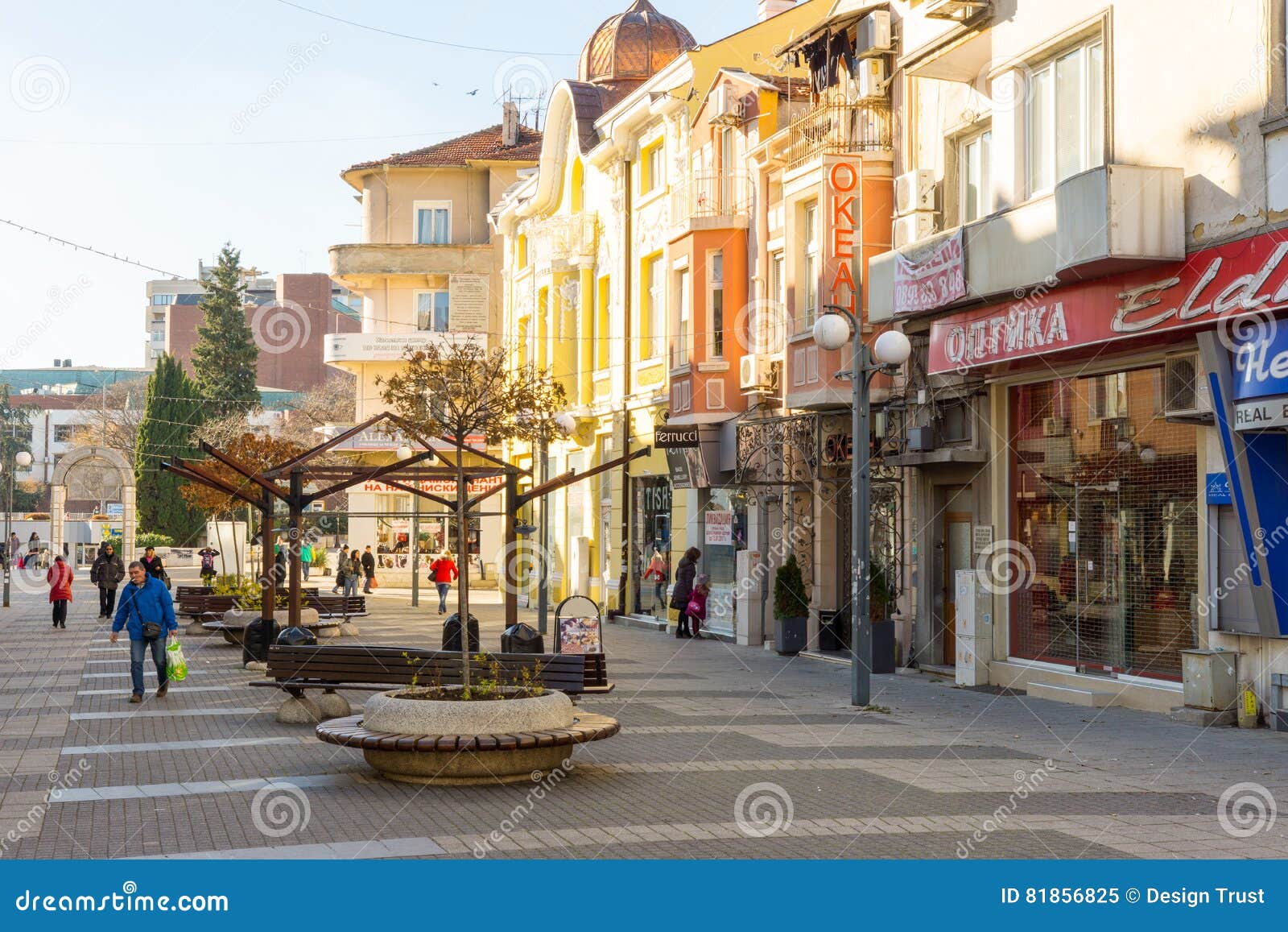 Street Meant only for Pedestrians in the Center of Bulgarian Bourgas ...